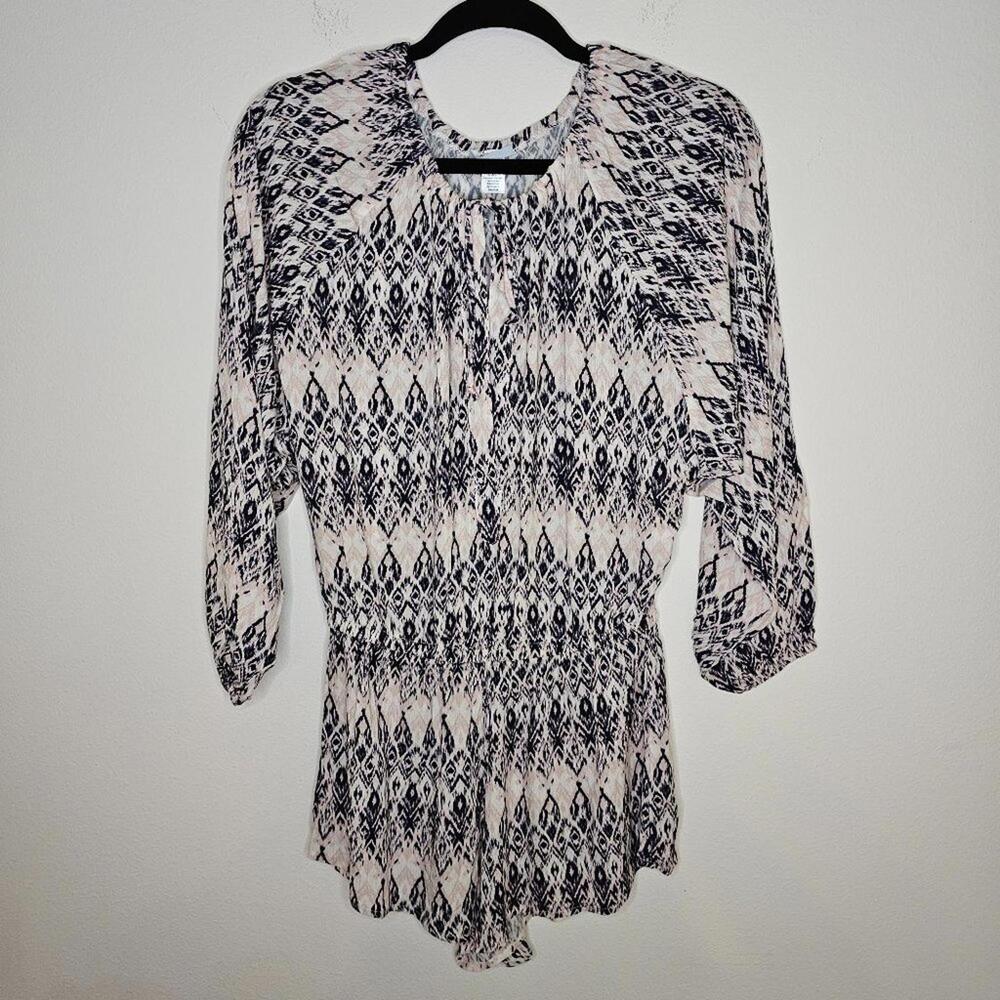 Eberjey Black and Cream Printed Jumpsuit Romper